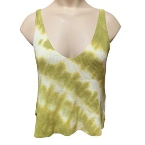 FOREVER 21 Green Tie Dye Knit V-Neck Tank Top Size Small